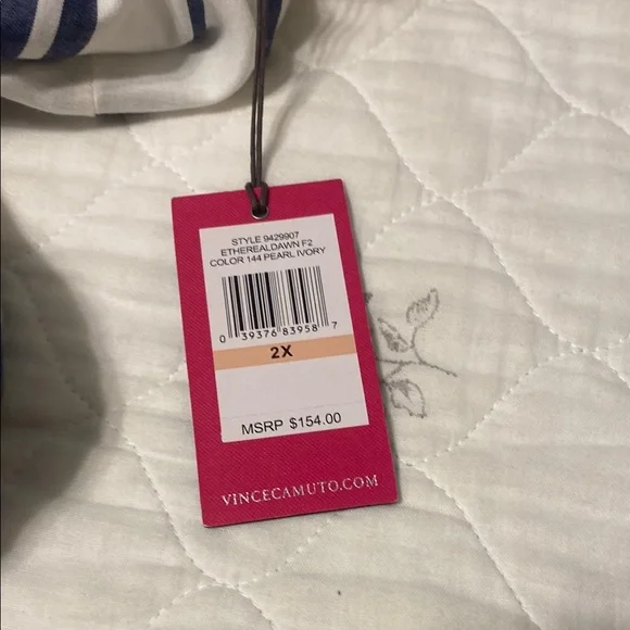 Vince Camuto Navy and White Striped Dress - Picture 3 of 4